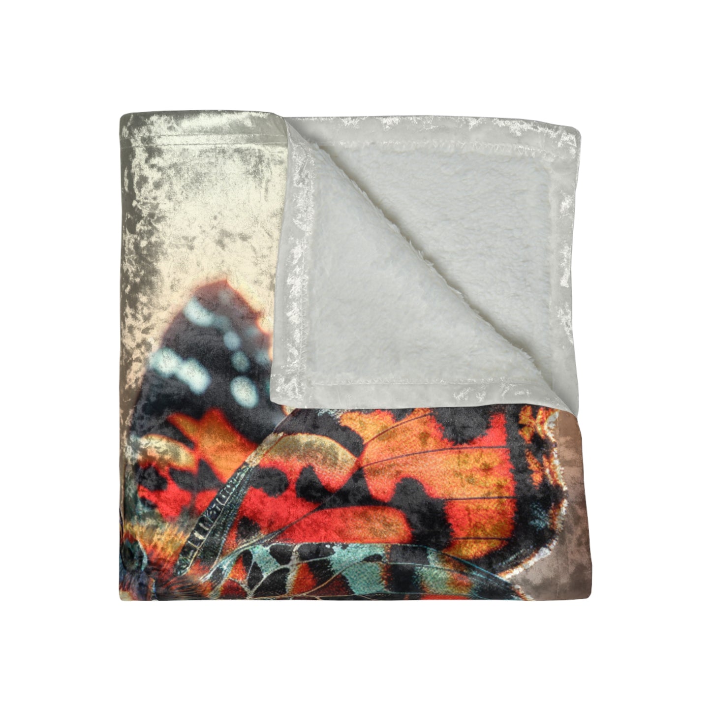 Crushed Velvet Butterfly Blanket | Cozy Home Decor, Bohemian Style, Gift for Her, Butterfly Blanket, Floral Blanket, Luxury Throw