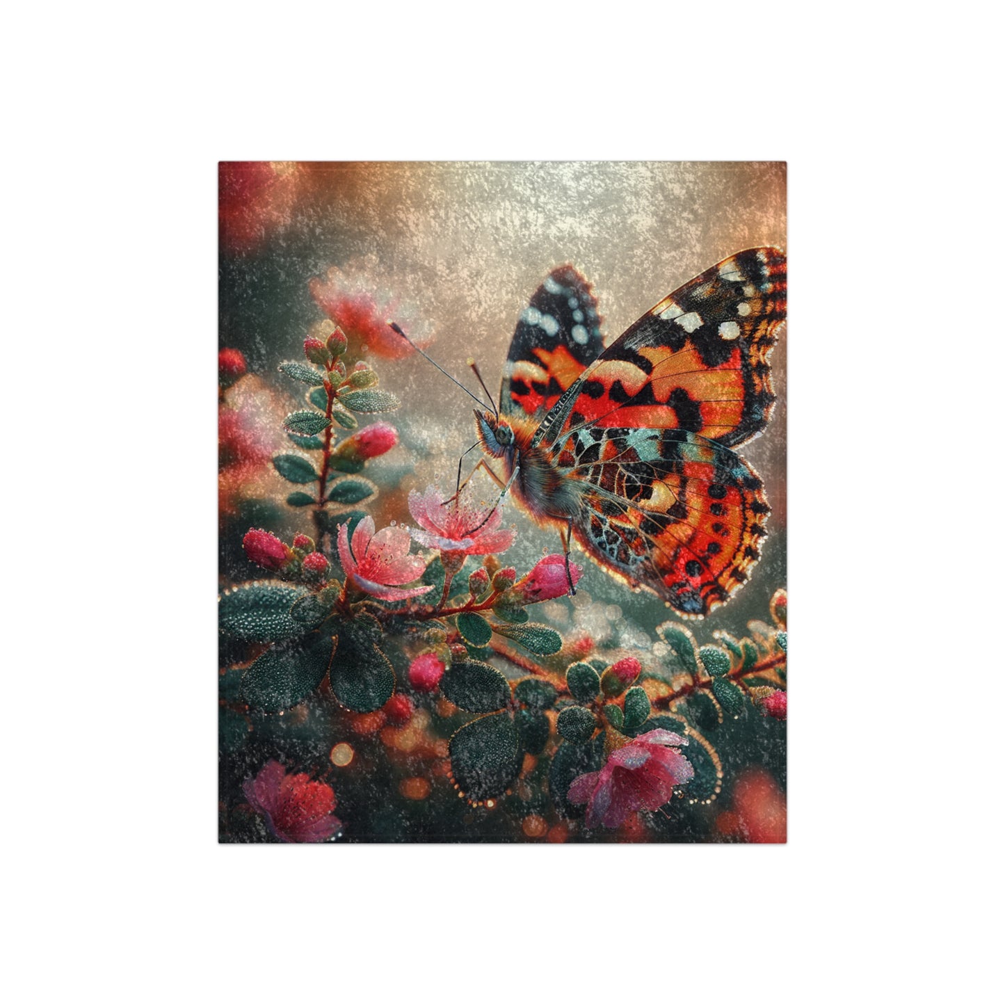Crushed Velvet Butterfly Blanket | Cozy Home Decor, Bohemian Style, Gift for Her, Butterfly Blanket, Floral Blanket, Luxury Throw