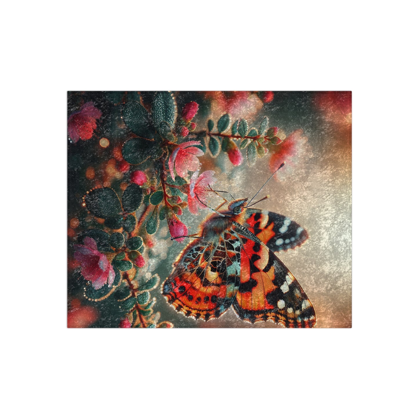 Crushed Velvet Butterfly Blanket | Cozy Home Decor, Bohemian Style, Gift for Her, Butterfly Blanket, Floral Blanket, Luxury Throw